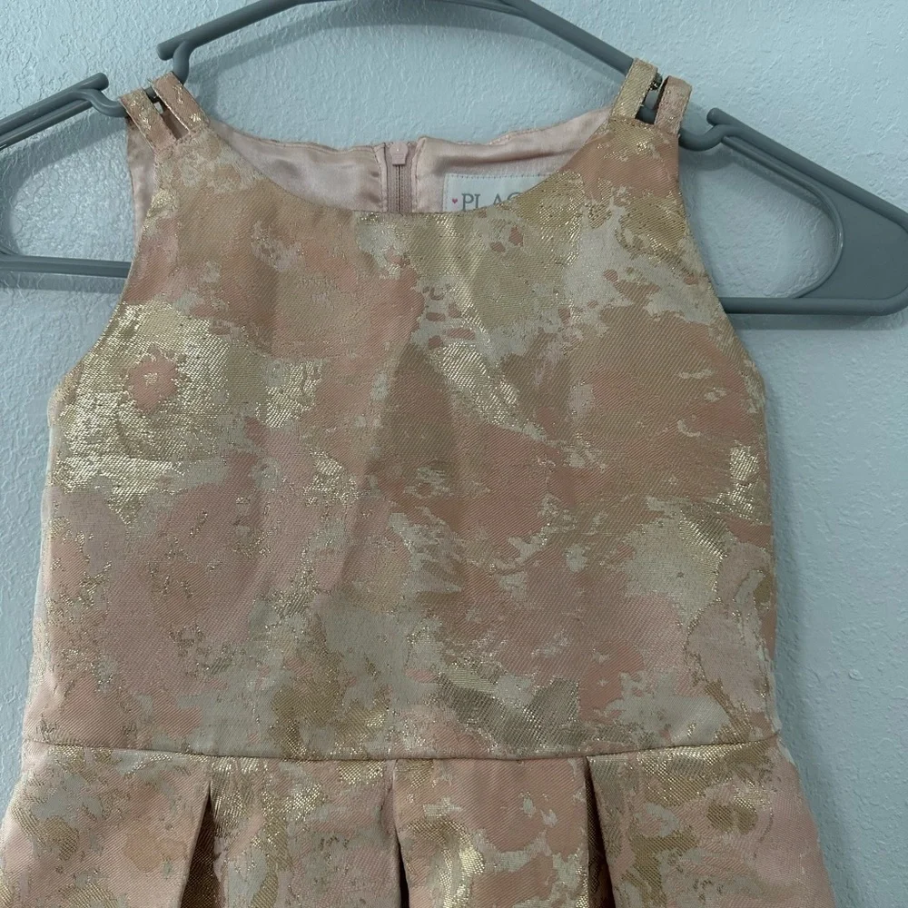 The Children’s Place Girls Formal Sz 4T Pink Gold Metallic Party Holiday Dress